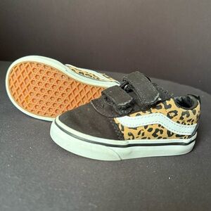 Vans Old Skool | Leopard, Black and Tan Sneakers - Size 5 Toddler